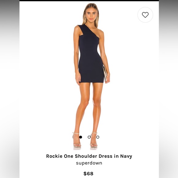 rockie one shoulder dress in navy Superdown Rockie One Shoulder Mini Dress in Navy Blue Size M